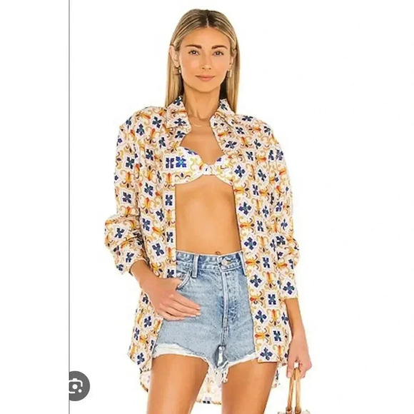 Weworewhat Shirt in Pearl Tile Multi Size M - Picture 1 of 6